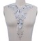Silver Oversized Beaded Neckline Applique for Gowns Fringe Trim Hot Fix Iron On Patch